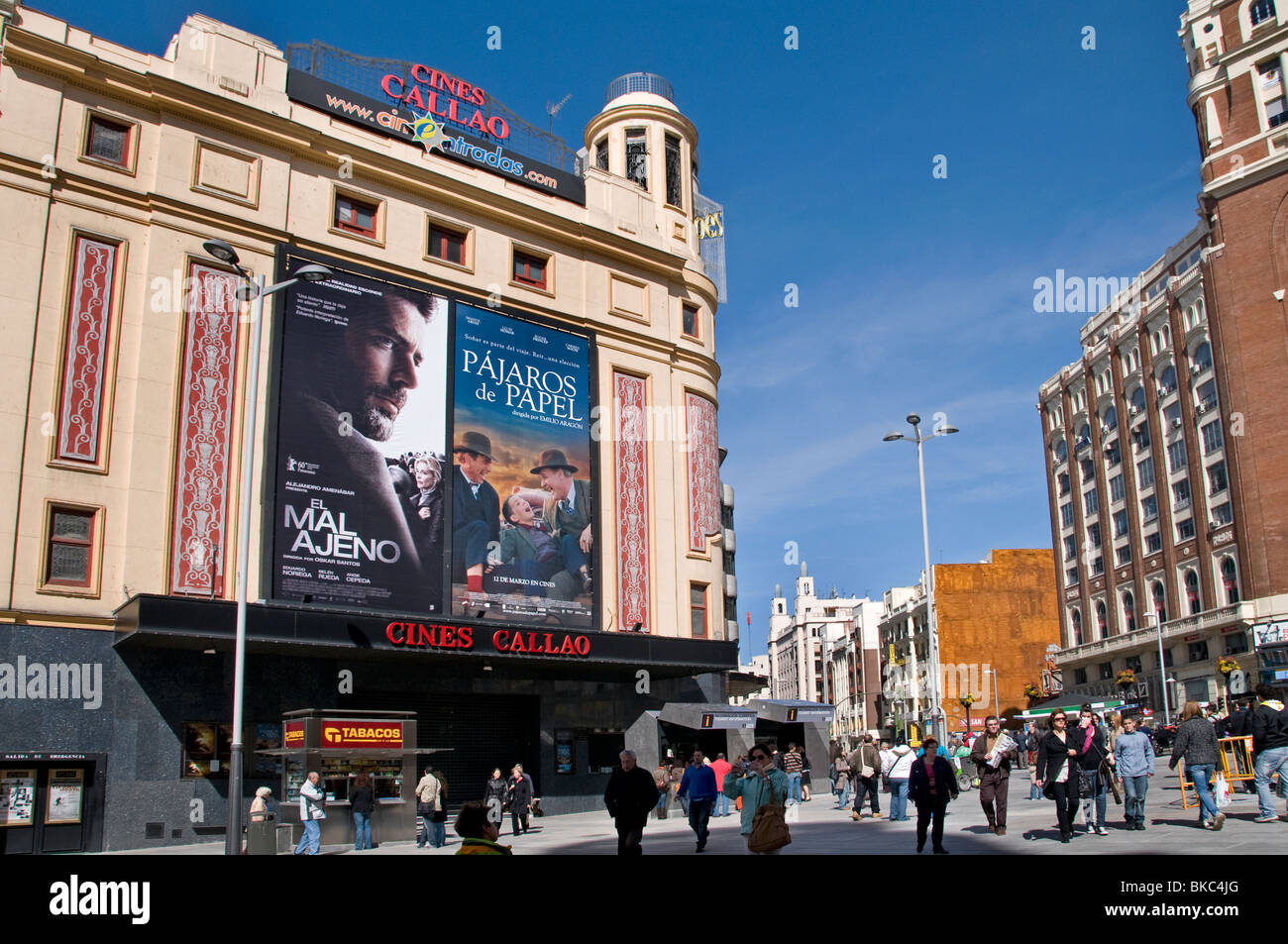 Grand Via Madrid Plaza de Santa Domingo film cinema Banque D'Images