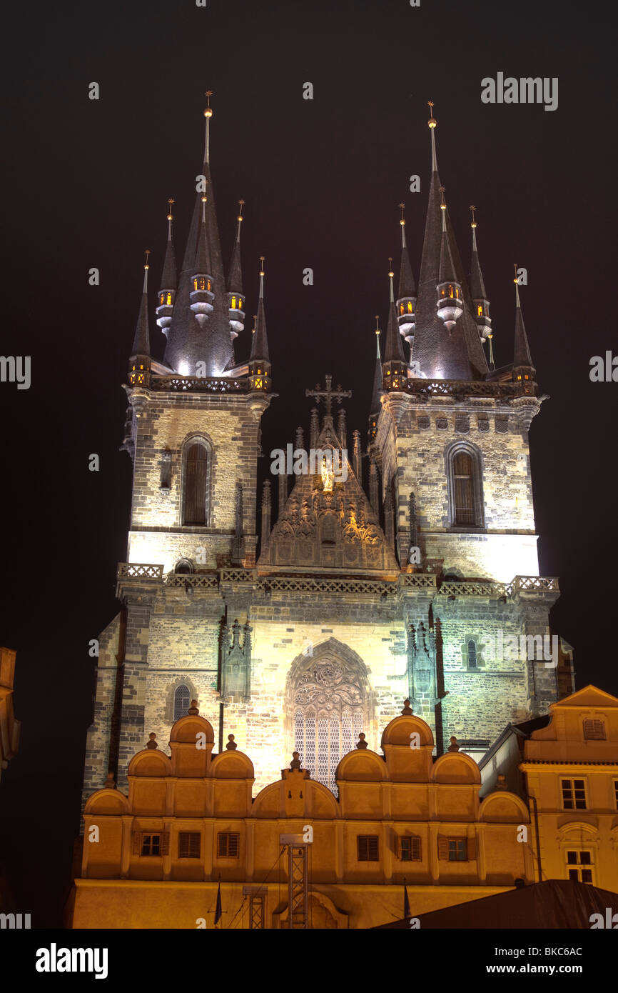 Église de Notre-Dame de Týn, Old Town Hall Square, Prague, République Tchèque Banque D'Images