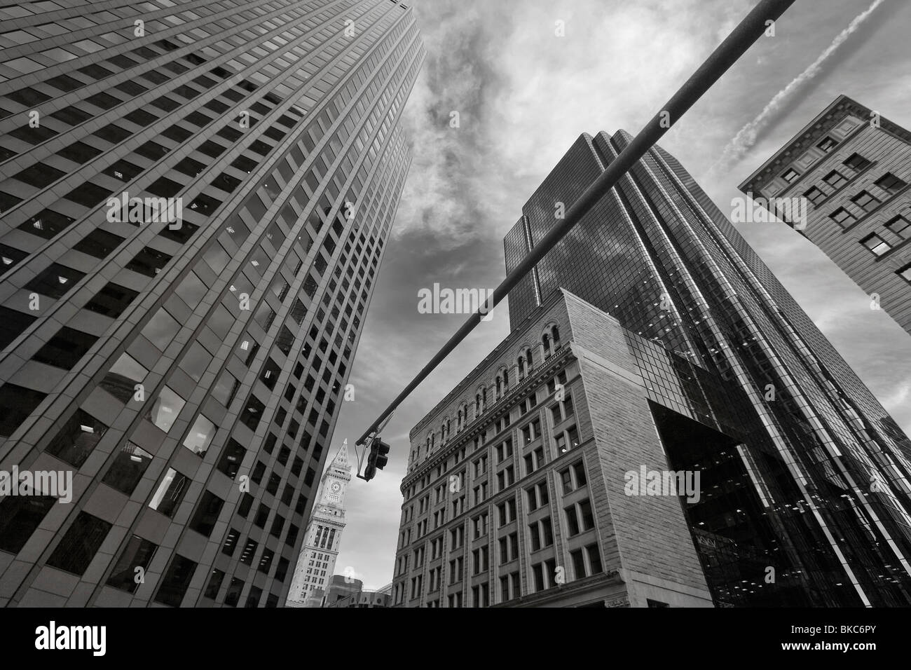 États-unis, Massachusetts, Boston, le centre-ville de Financial District - low angle view Banque D'Images