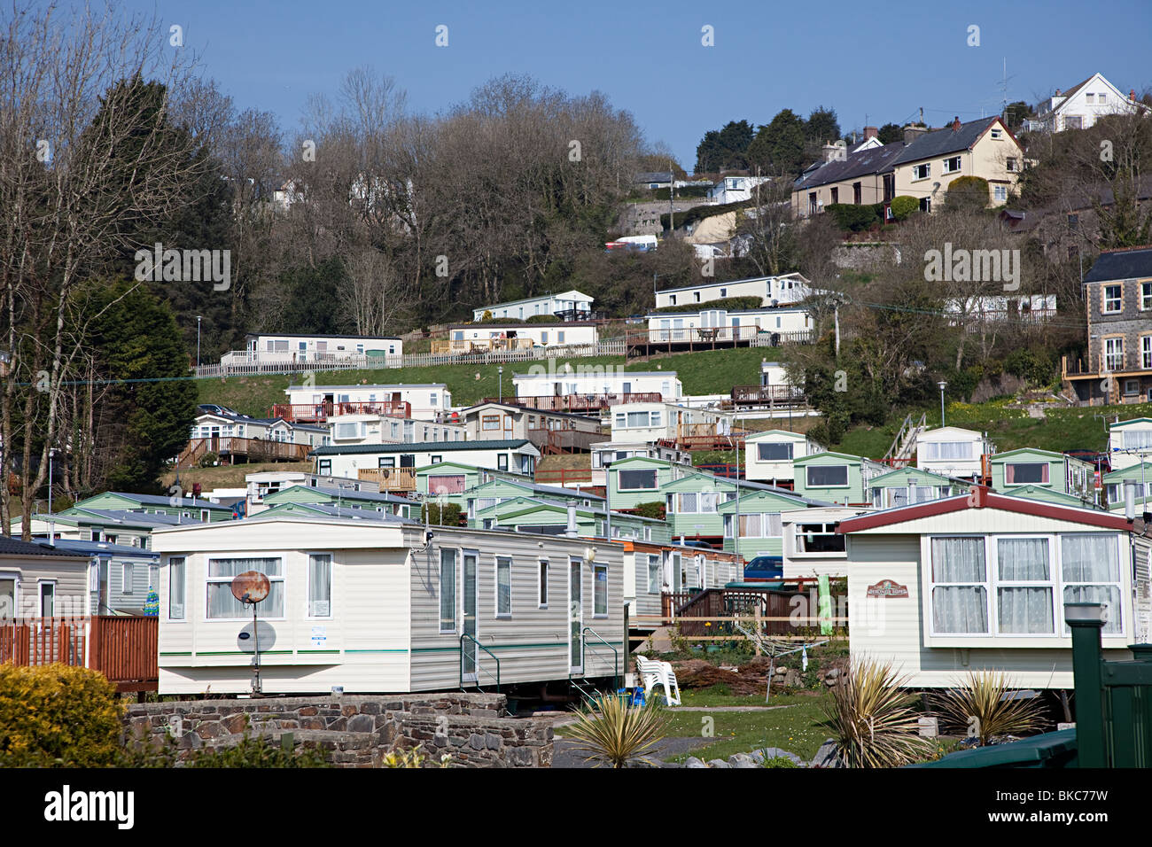 Static caravan park Pembrokeshire Wales UK Pendine Banque D'Images