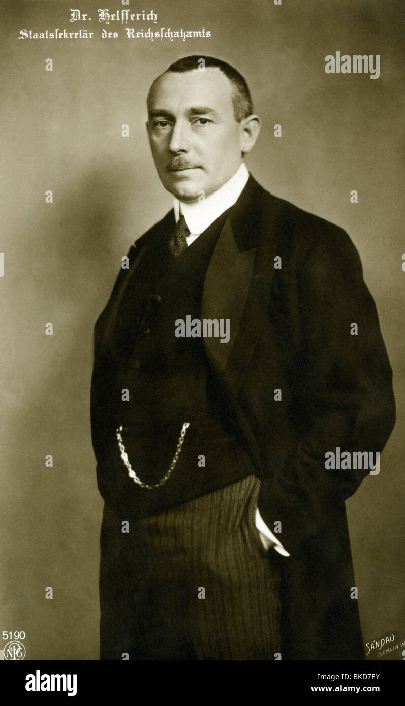 Helfferich, Dr. Karl, 22.7.1872 - 23.4.1924, politicien allemand, vice-chancelier 1916, demi-longueur, carte postale, vers 1915, Banque D'Images