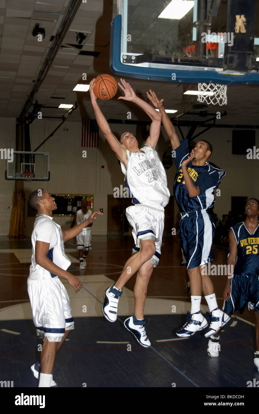 High school basketball au Largo, dans le Maryland Banque D'Images