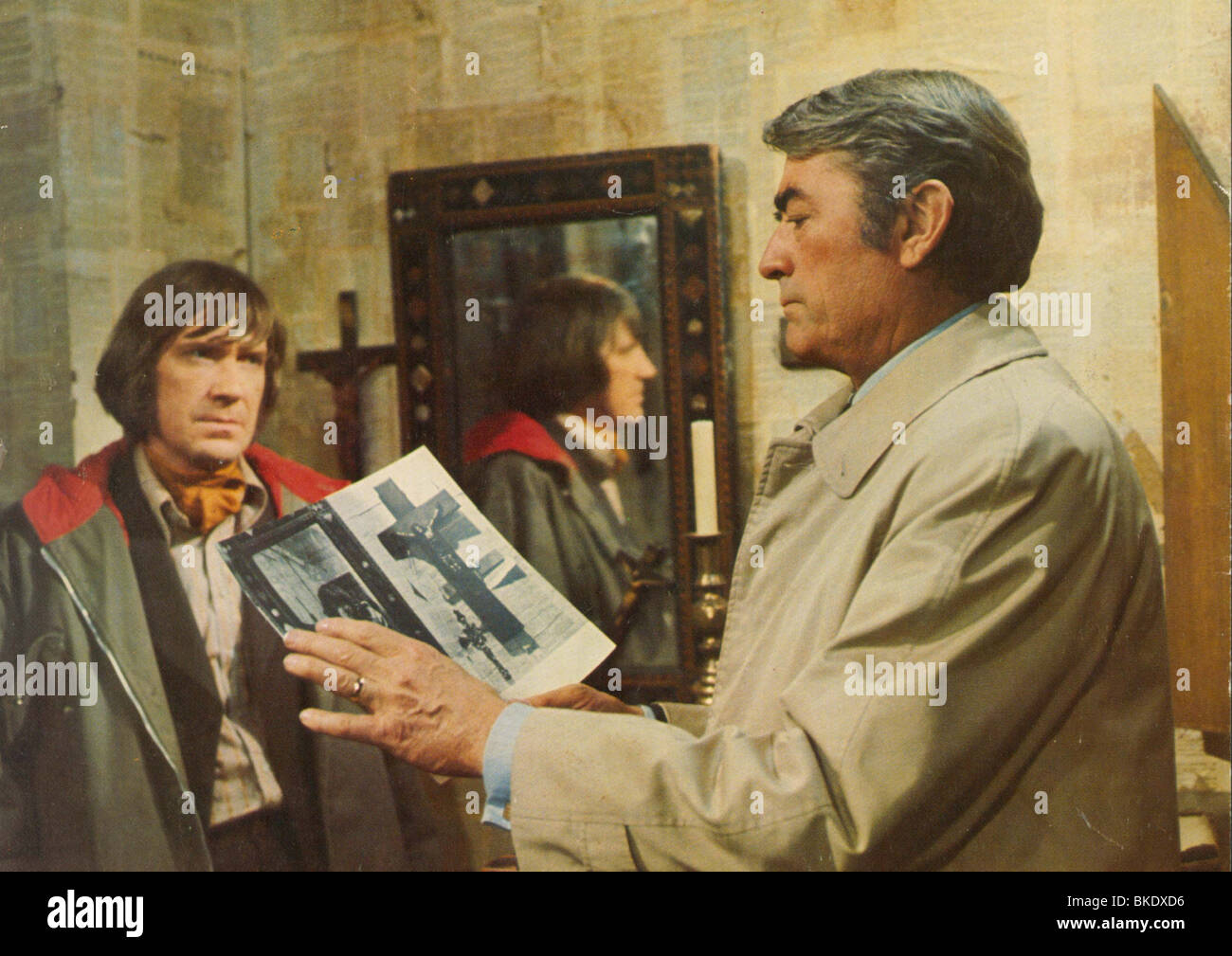 L'OMEN (1976) David Warner, Gregory Peck OMN 011L Banque D'Images