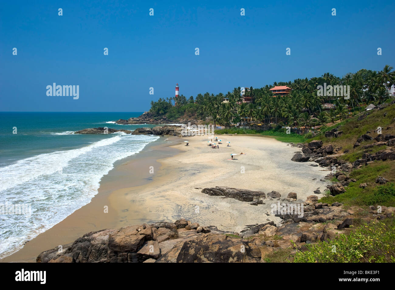 Rockholm Beach, Kovalam, Kerala, Inde Banque D'Images