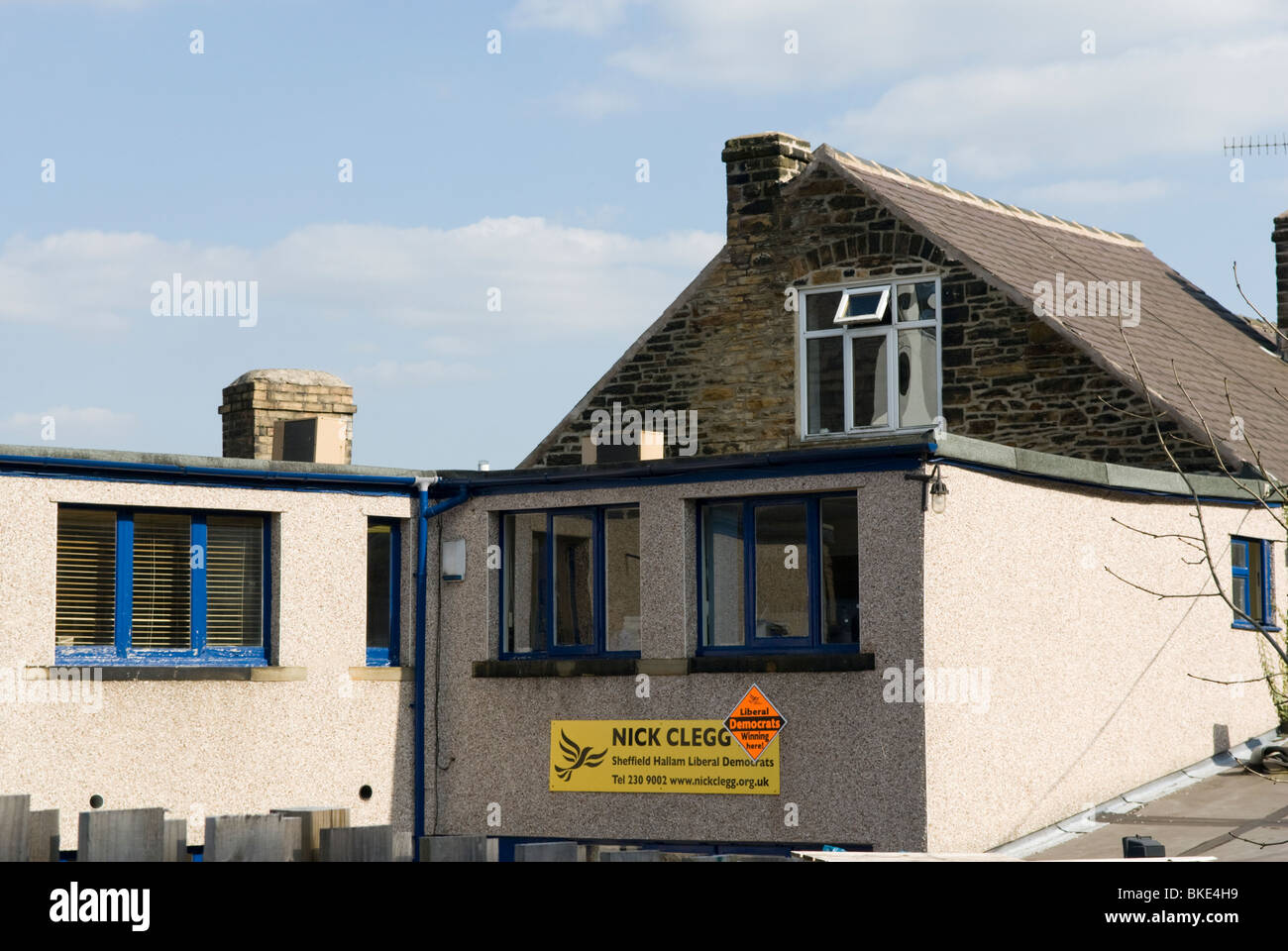 Le bureau de circonscription de Nick Clegg, député de Sheffield Hallam. Banque D'Images