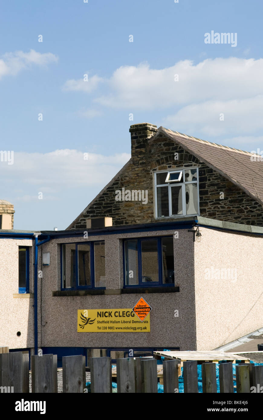 Le bureau de circonscription de Nick Clegg, député de Sheffield Hallam. Banque D'Images