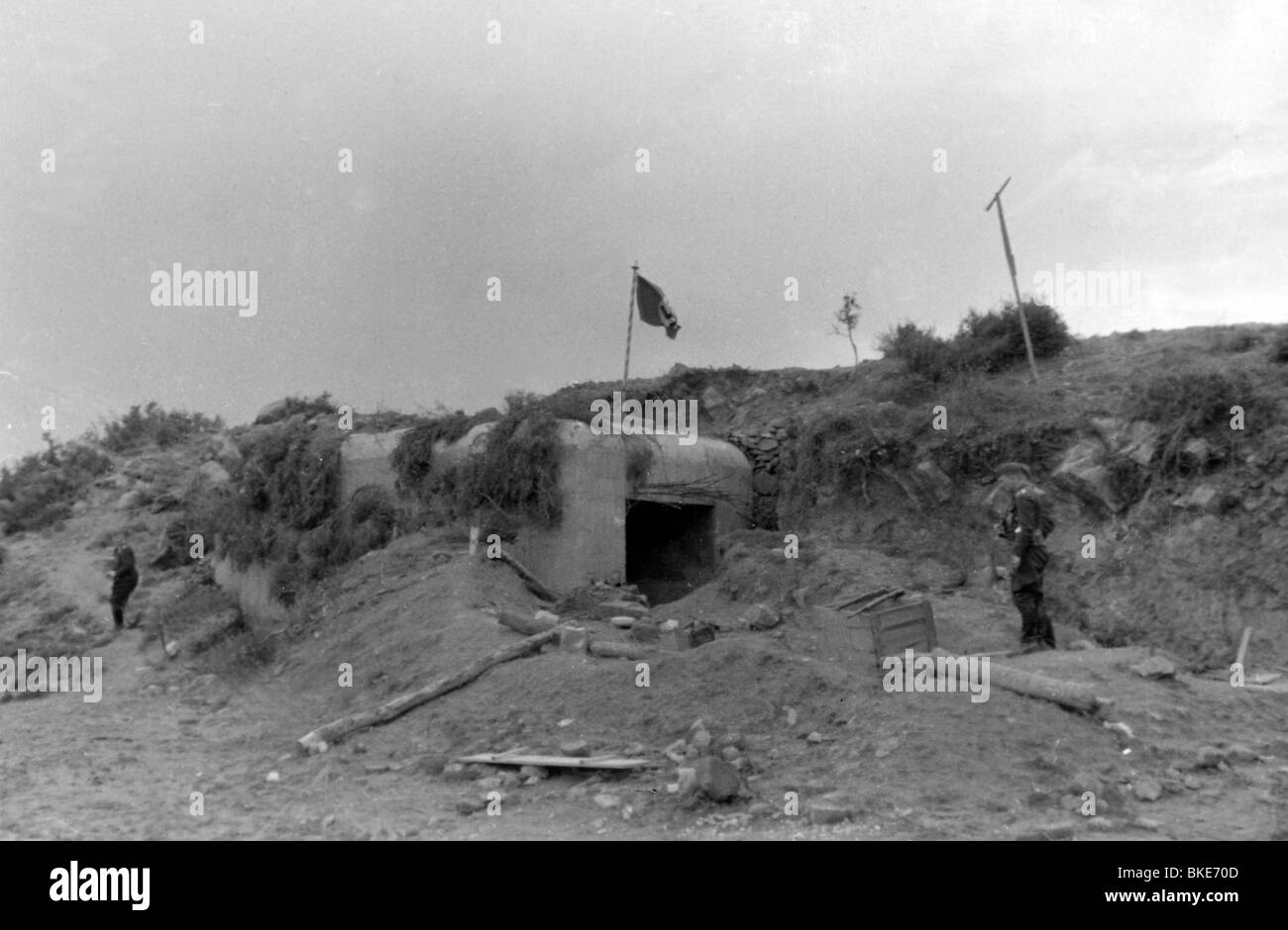 Événements, deuxième Guerre mondiale / seconde Guerre mondiale, Grèce, campagne des Balkans 1941, capturé bunker, Metaxas Line, avril 1941, Banque D'Images