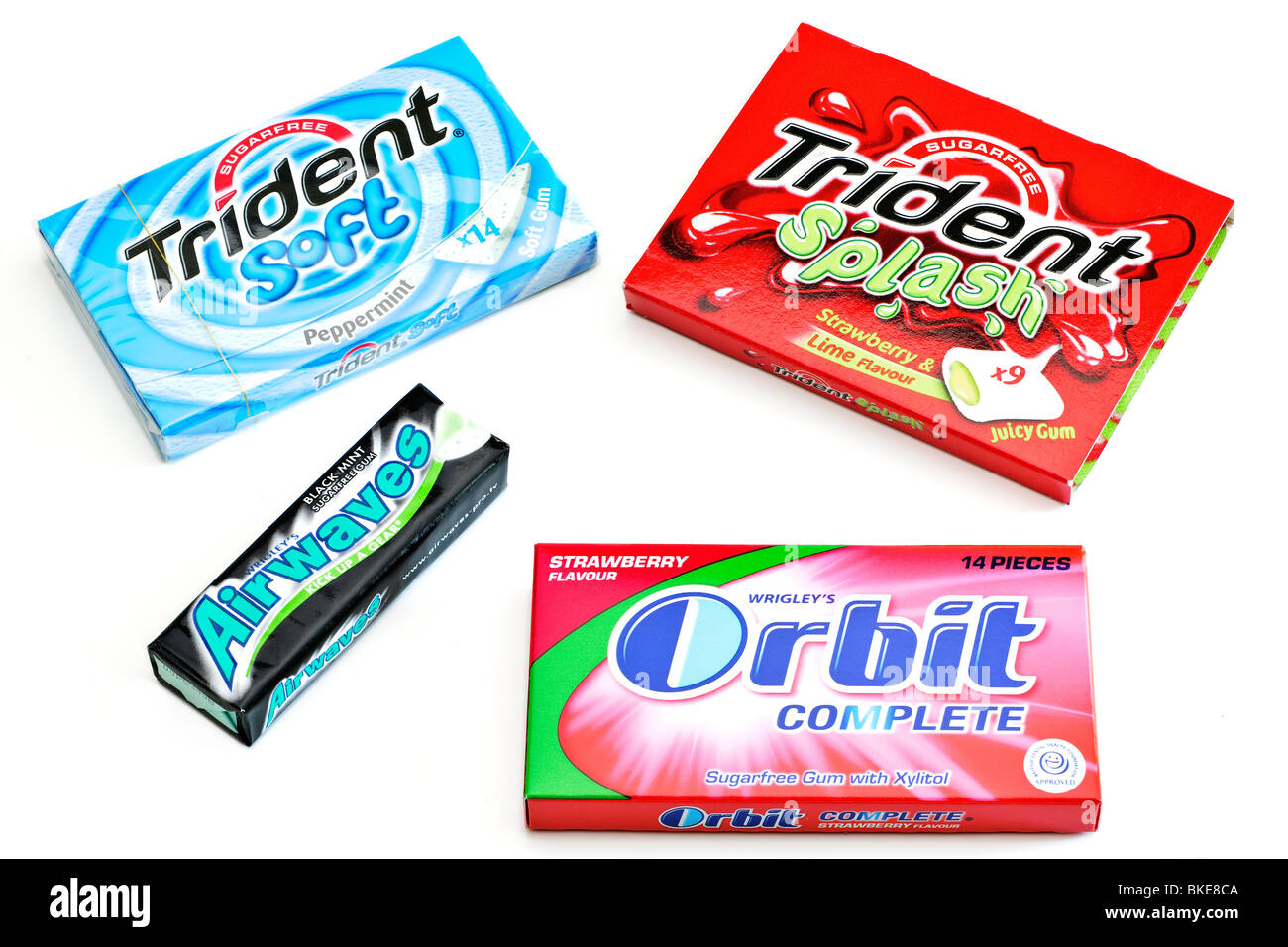 Quatre paquets de chewing gum Banque D'Images