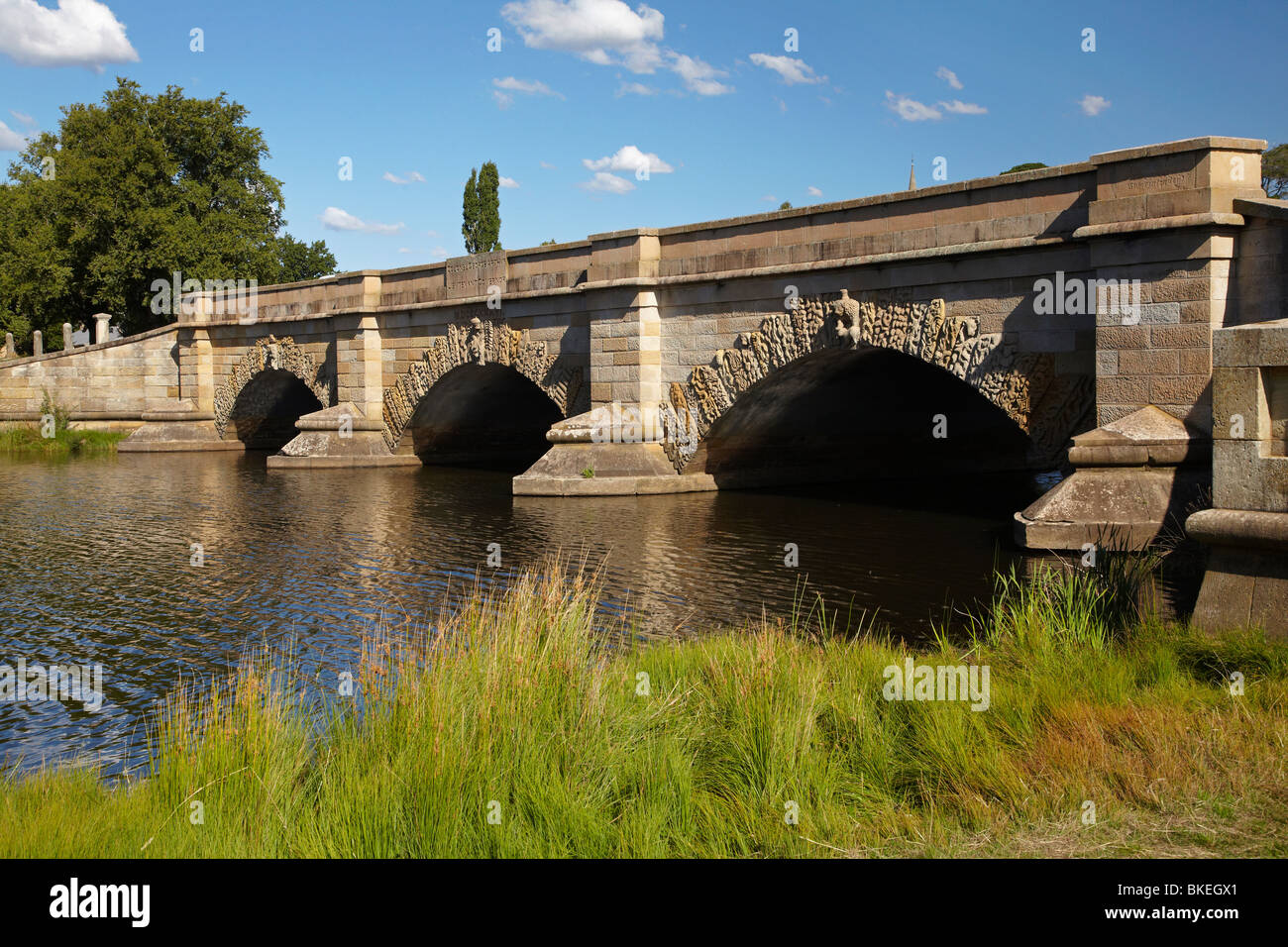 Ross historique, Pont et rivière Macquarie, Ross, Midlands, Tasmanie, Australie Banque D'Images