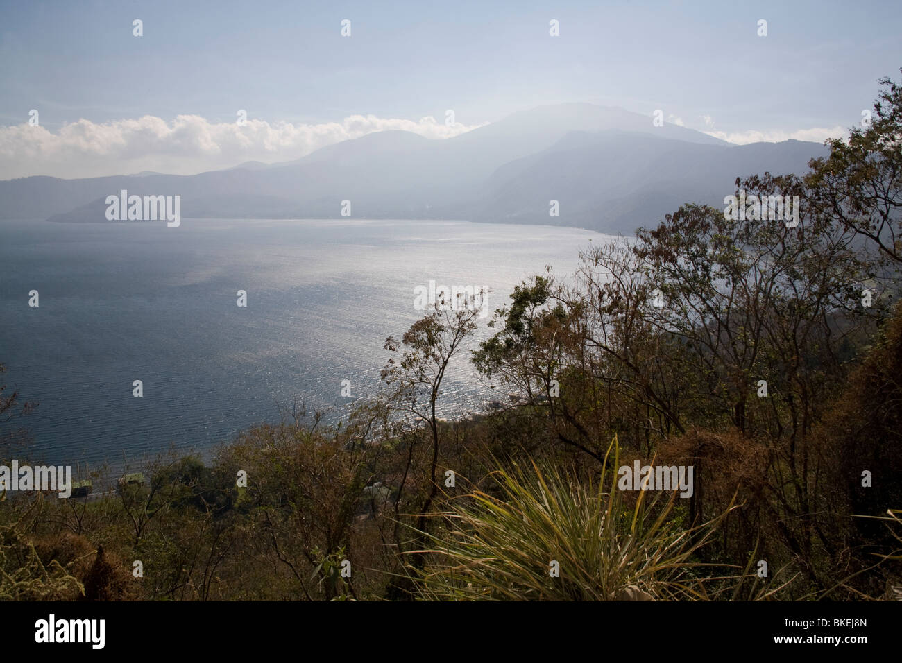 La rive du lac Coatepeque Lago de Coatepeque, El Salvador Amérique Centrale Banque D'Images