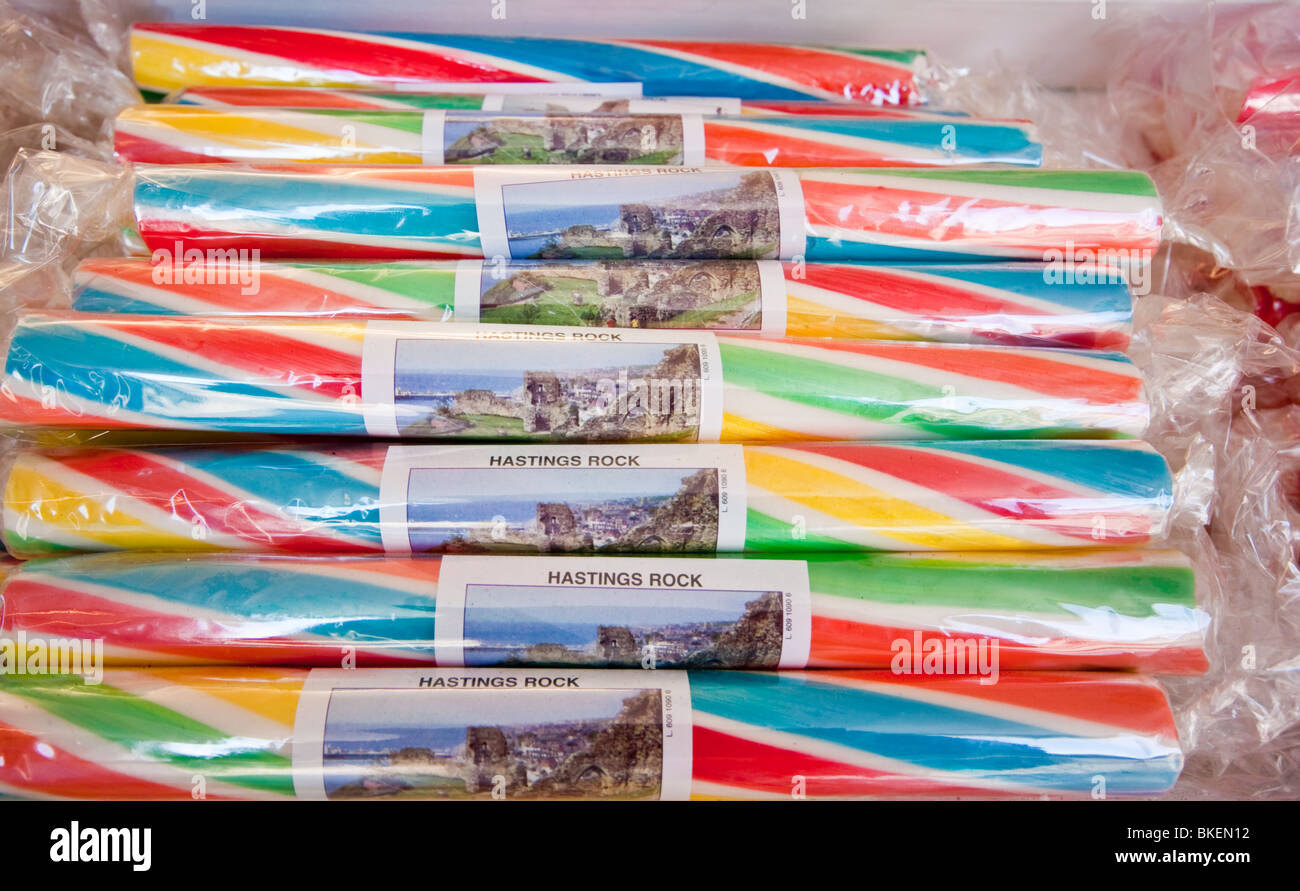Rock Candy Confiserie Hastings Banque D'Images