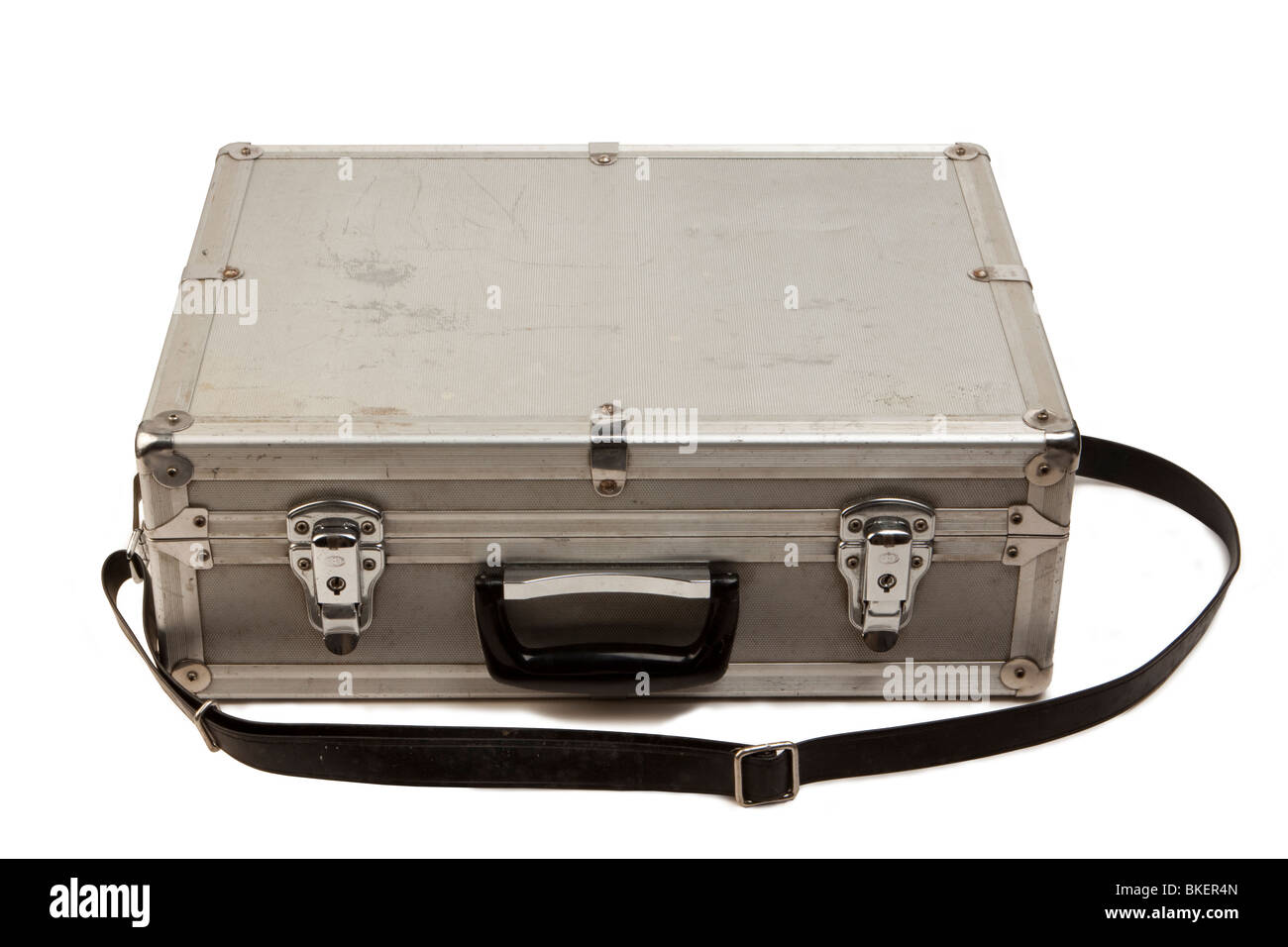 Vieux style valise en aluminium pour appareil photo du photographe Banque D'Images