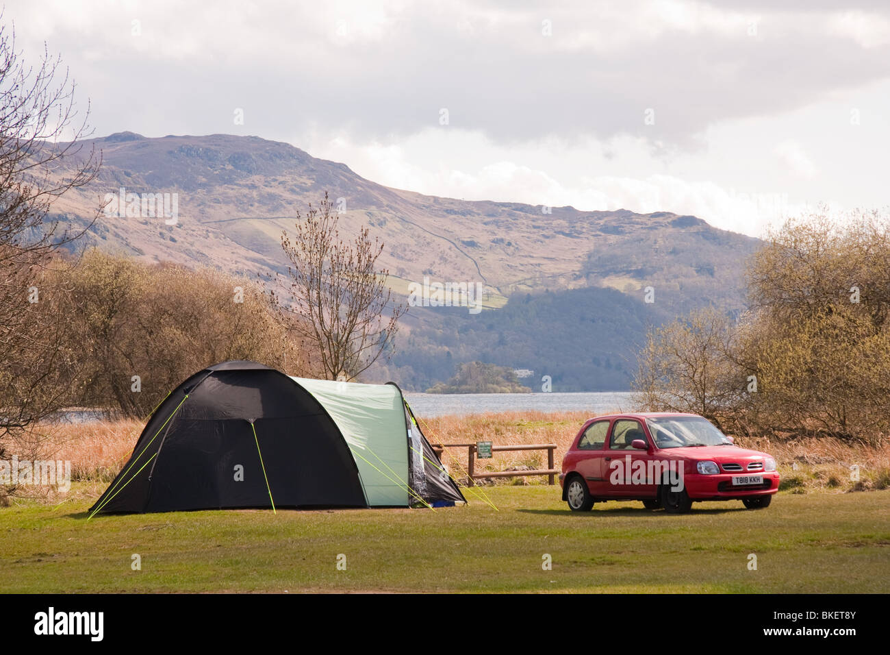 Tente sur camping , Keswick, Cumbria Banque D'Images