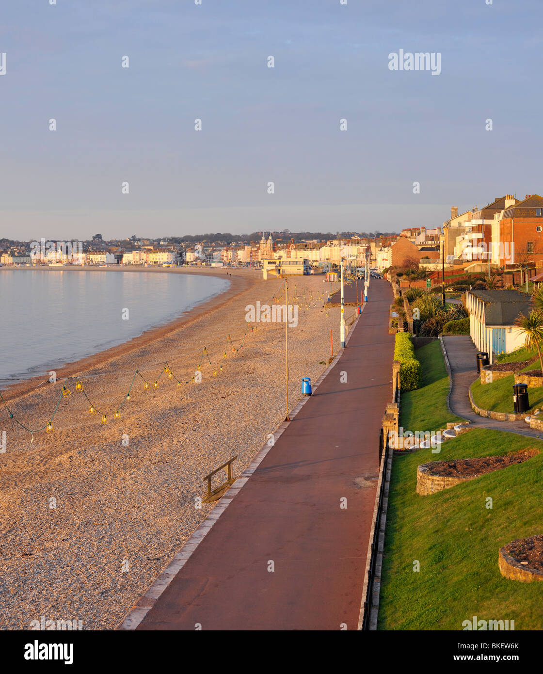 Weymouth Dorset Coast de Greenhill, tôt le matin. Banque D'Images