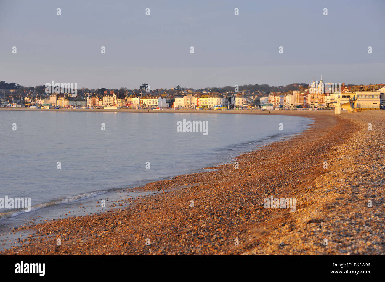 Weymouth, Dorset Coast la baie de Weymouth tôt le matin Banque D'Images