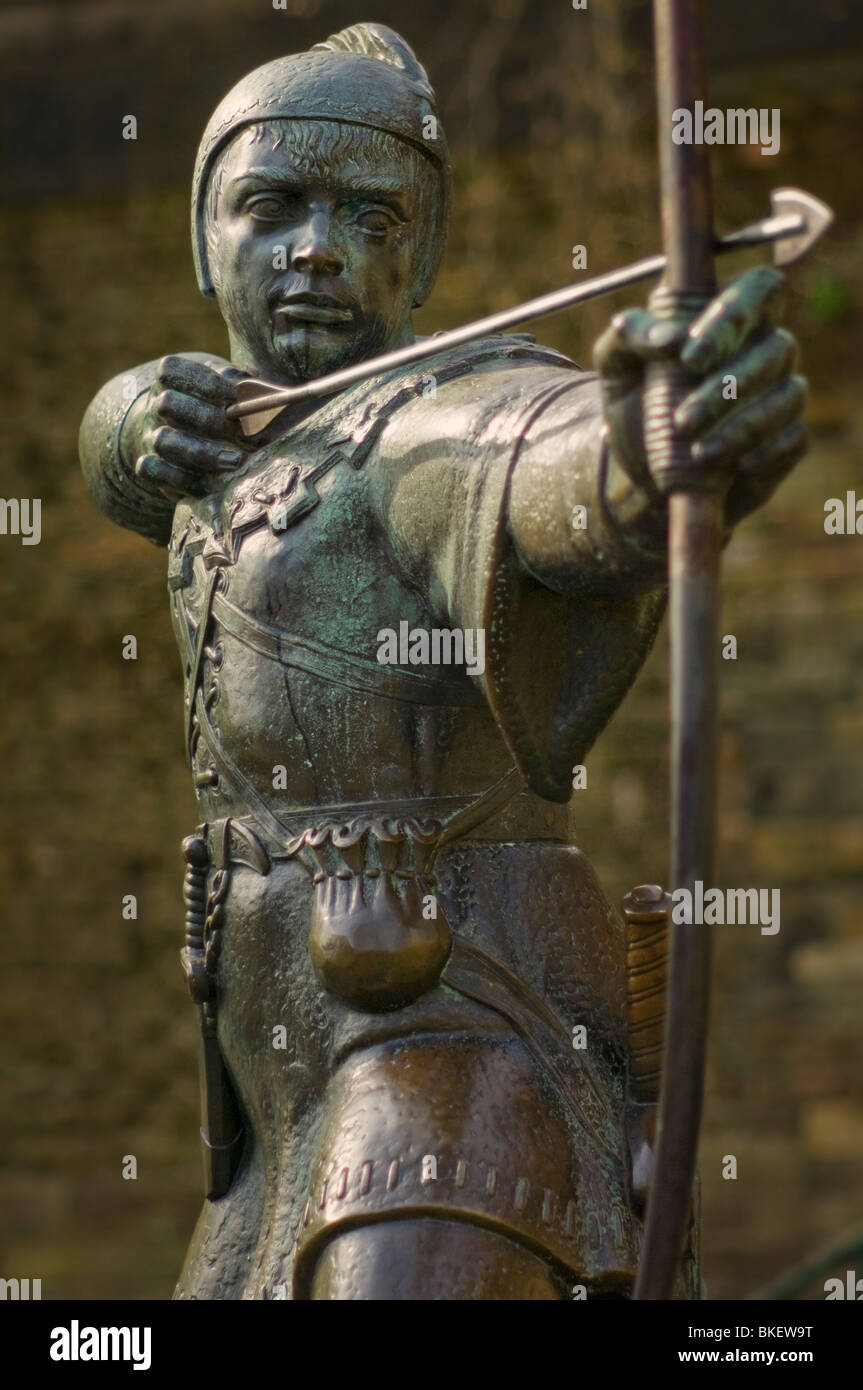 Statue de Robin des bois, Nottingham nottinghamshire england gb uk eu Europe Banque D'Images