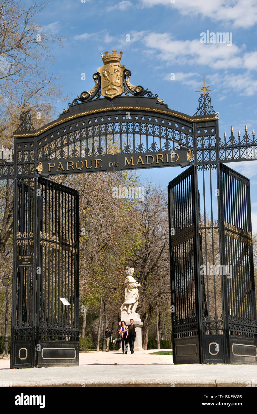 Pargue parc del Retiro Espagne Madrid Espagnol Banque D'Images Pargue parc del Retiro Espagne Madrid Espagnol Banque D'Images