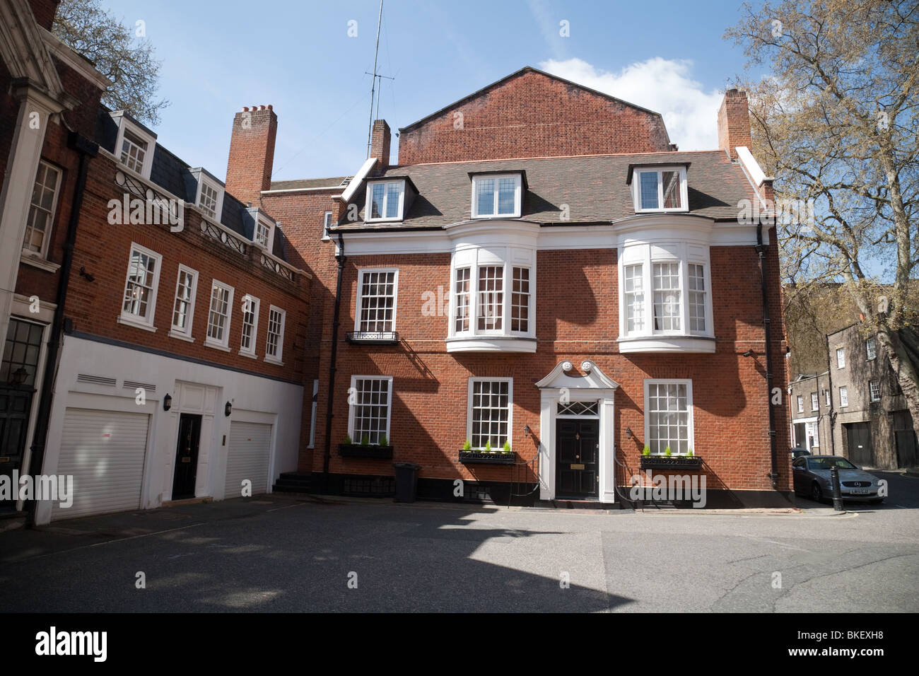 London mews house, juste à côté de Grosvenor Square, London W1, UK Banque D'Images