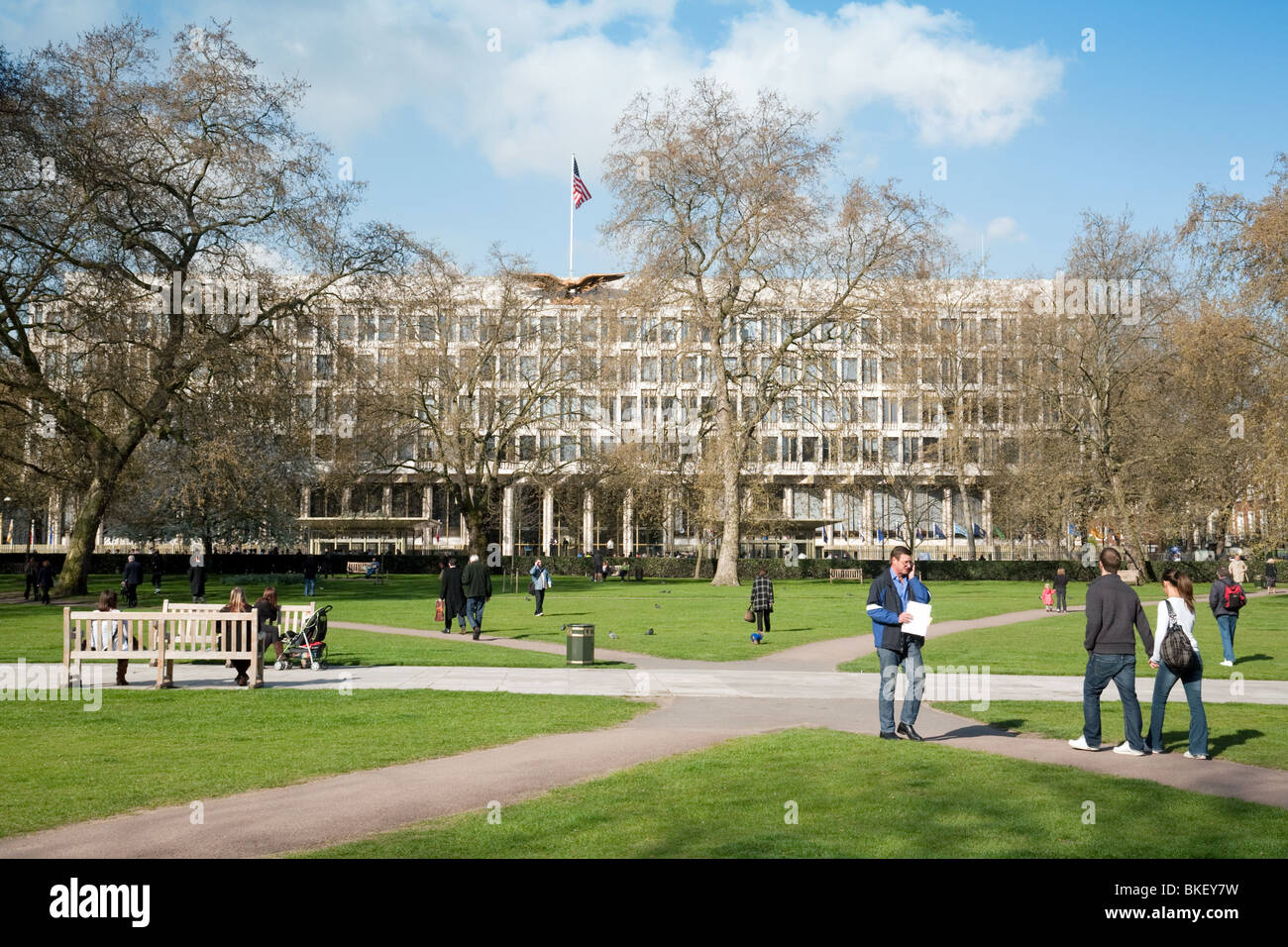L'ambassade américaine à Londres, Grosvenor Square London W1 UK Banque D'Images