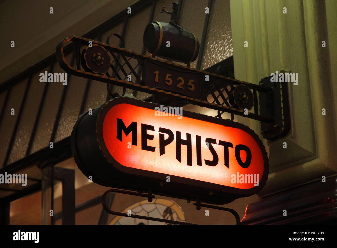 Mephisto Bar la partie la plus récente du restaurant historique Auerbach's Keller à Leipzig, Allemagne ; Goethe était l'invité ici. Banque D'Images