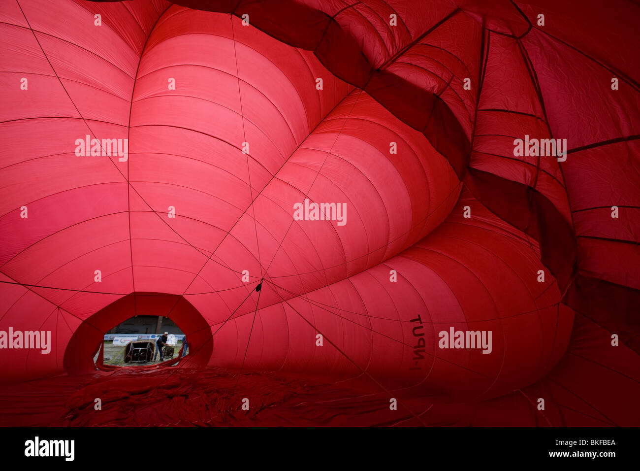 Ballon à air chaud, au cours de l'inflation Banque D'Images