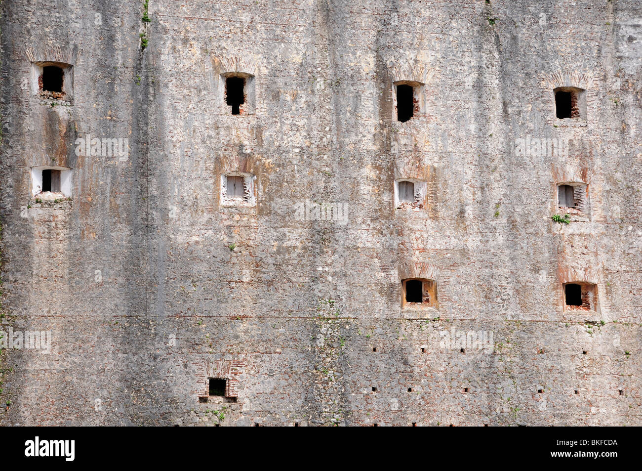 Mur de citadelle, Milot, Cap-Haïtien, Haïti, Hispaniola, Grandes Antilles, Caraïbes, Amériques Banque D'Images