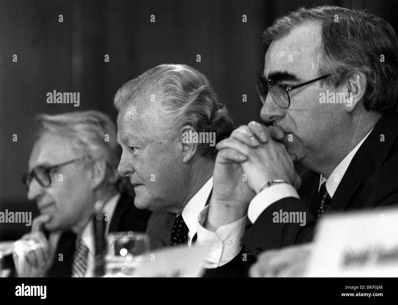 Waigel, Theo, * 24.4.1939, politicien allemand (CSU), avec Edmund Stoiber et max Streibl, 1992, Banque D'Images