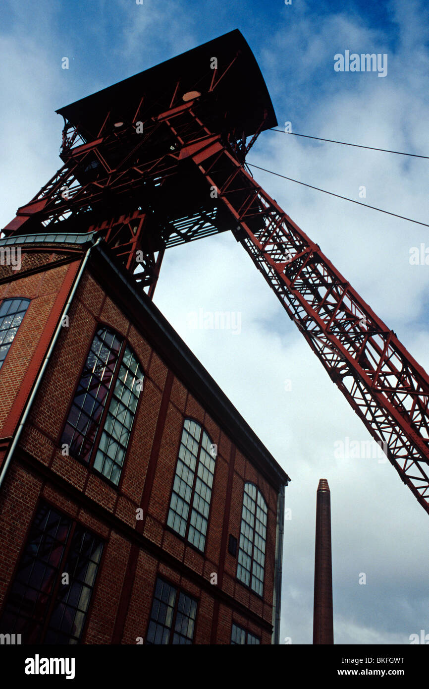 De l'arbre d'une mine de charbon de la Ruhr, Allemagne Banque D'Images