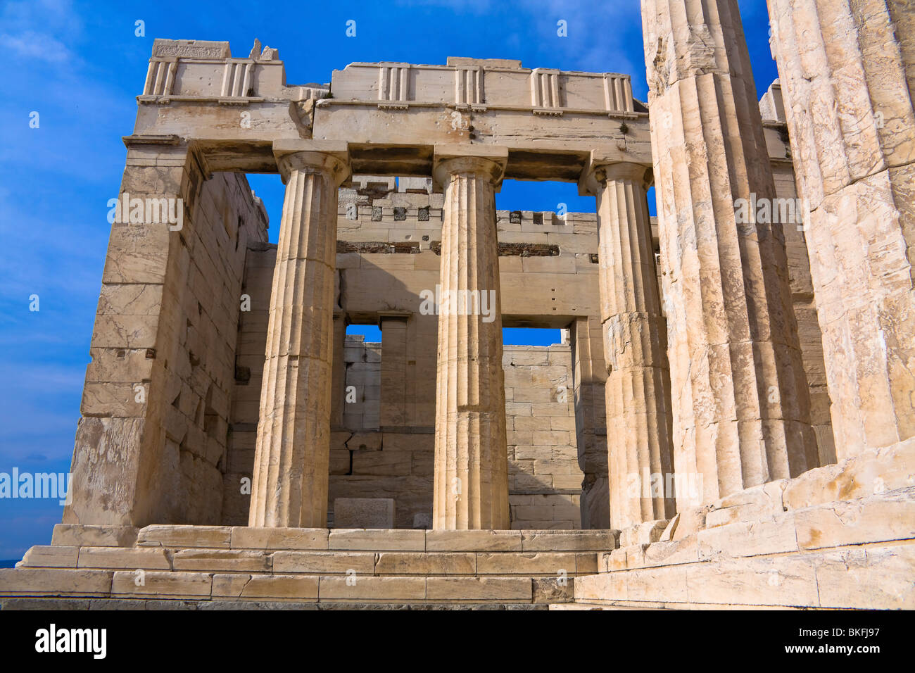 Détail de la construction du Parthénon sur l'Acropole à Athènes, Grèce Banque D'Images