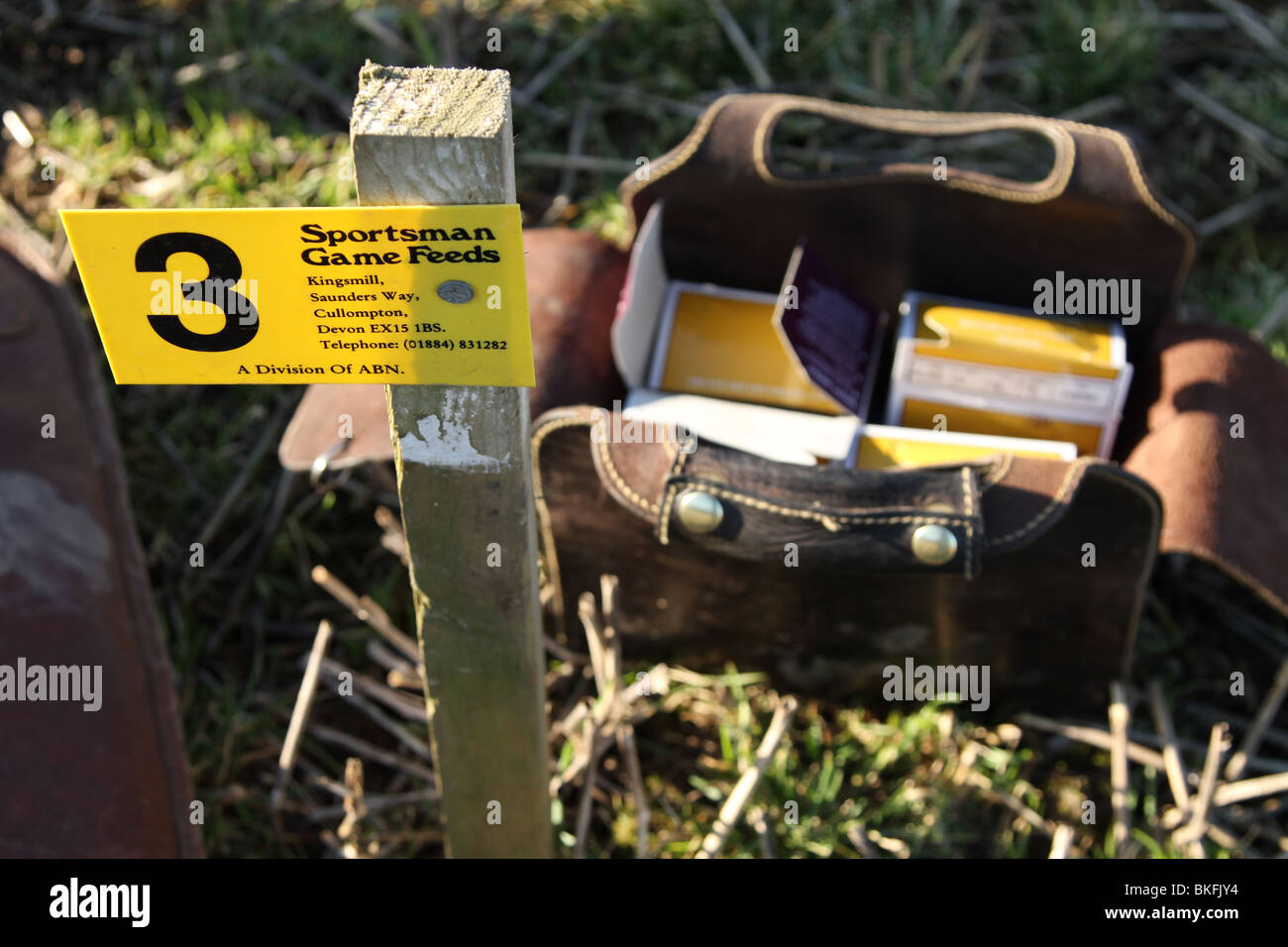 Jeu de tir et shot cartouches utilisées dans la chasse de faisans, perdrix, bécasse ou pigeon Banque D'Images