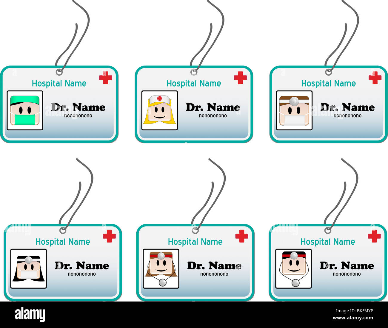 Carte d'identité pour les médecins, infirmières et chirurgiens Banque D'Images