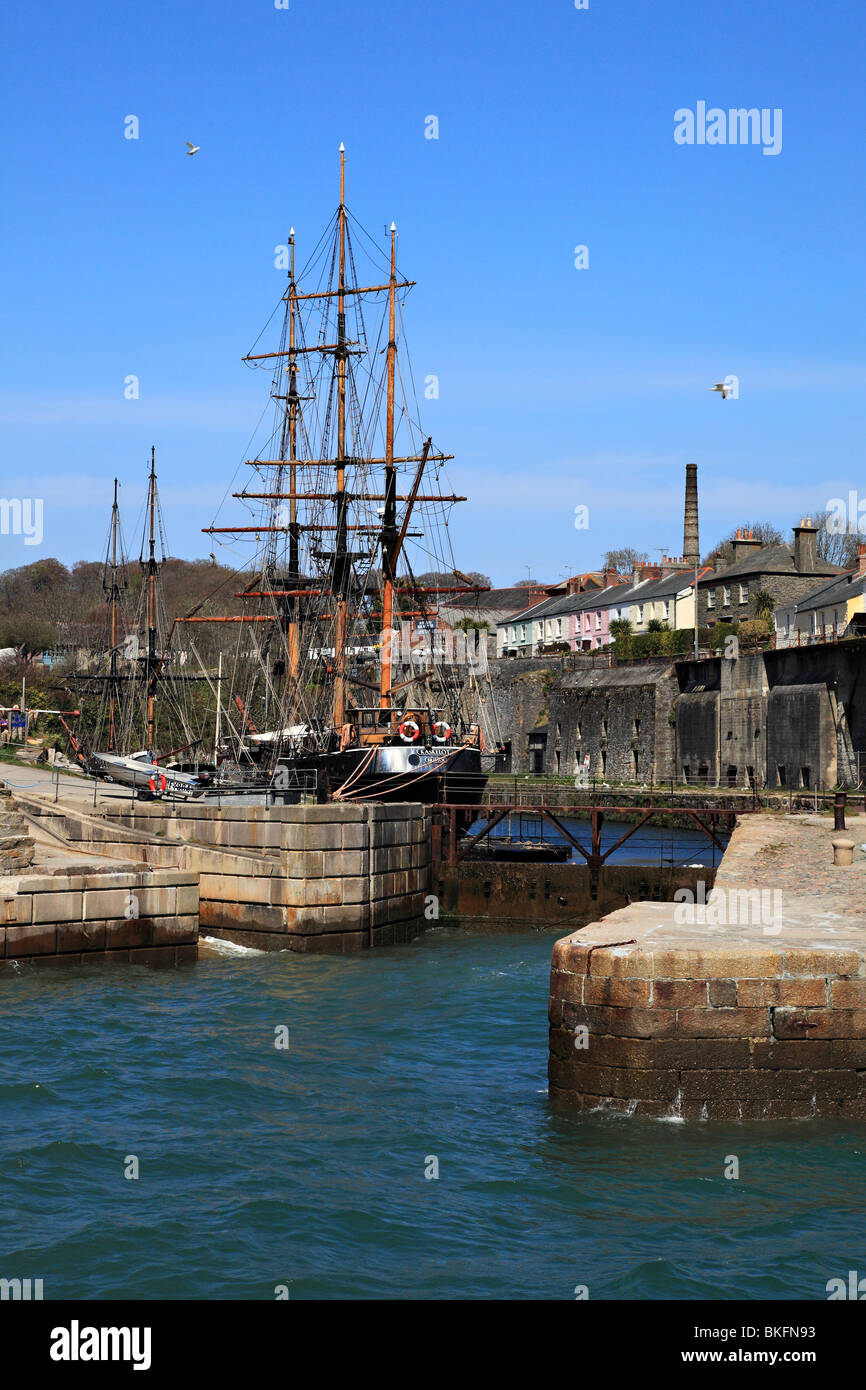 Tall Ship Port de Charlestown en Angleterre Cornwall Banque D'Images