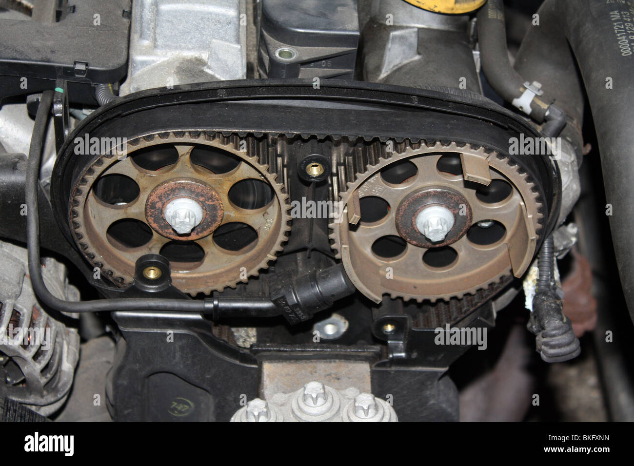 Fonctionnement interne d'un moteur de voiture Banque D'Images