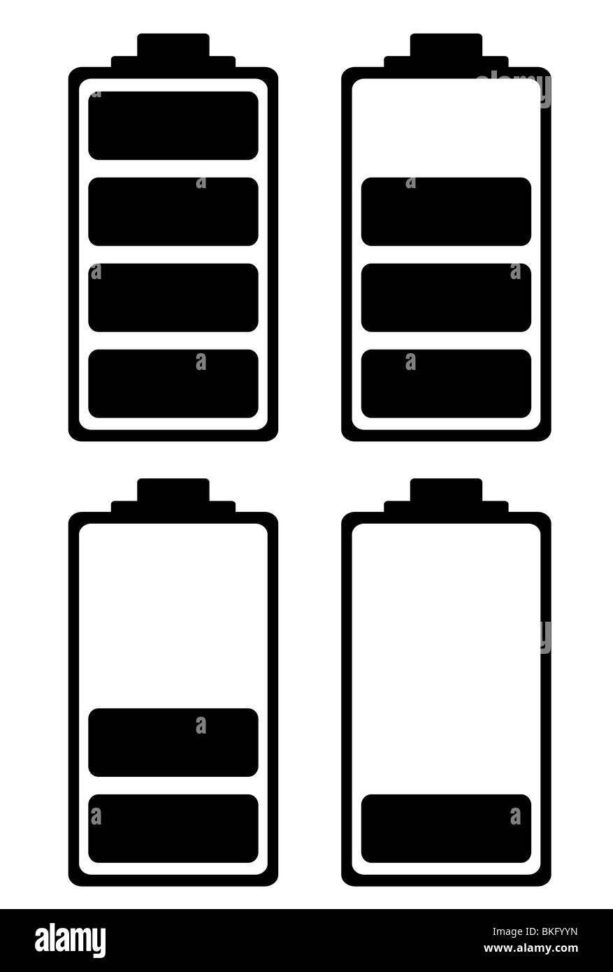 Batterie simple noir et blanc idéal pour l'icône de l'interface téléphone Banque D'Images Batterie simple noir et blanc idéal pour l'icône de l'interface téléphone Banque D'Images
