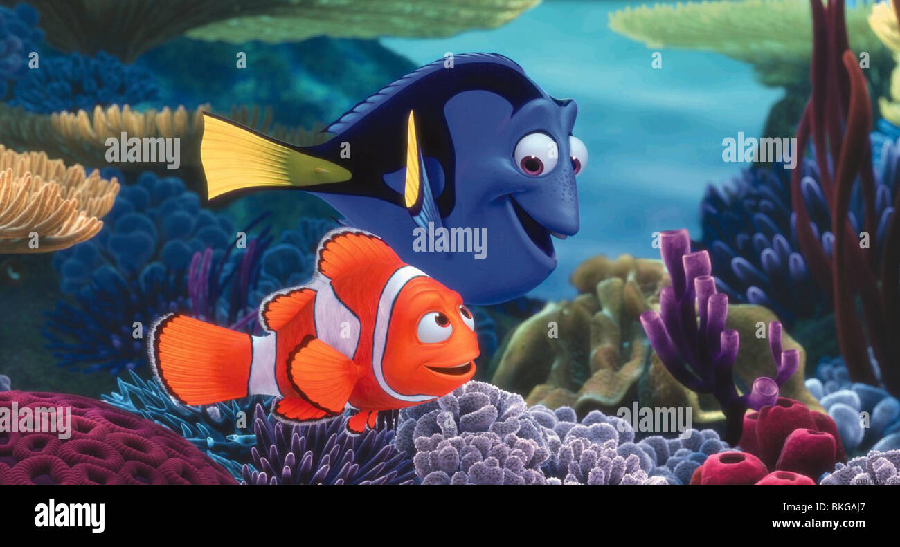 Le monde de Nemo (2003) LE CRÉDIT D'ANIMATION DISNEY FINN 001-02 Banque D'Images