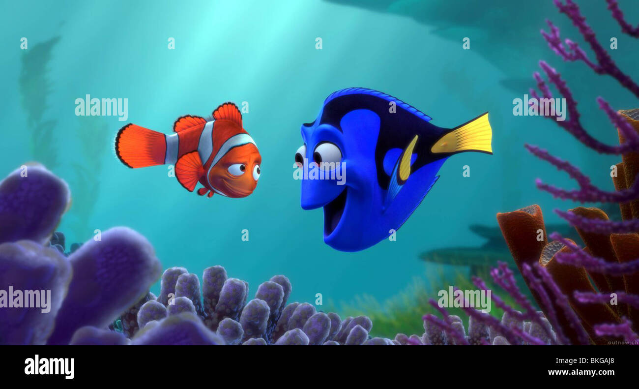 Le monde de Nemo (2003) LE CRÉDIT D'ANIMATION DISNEY FINN 001-03 Banque D'Images