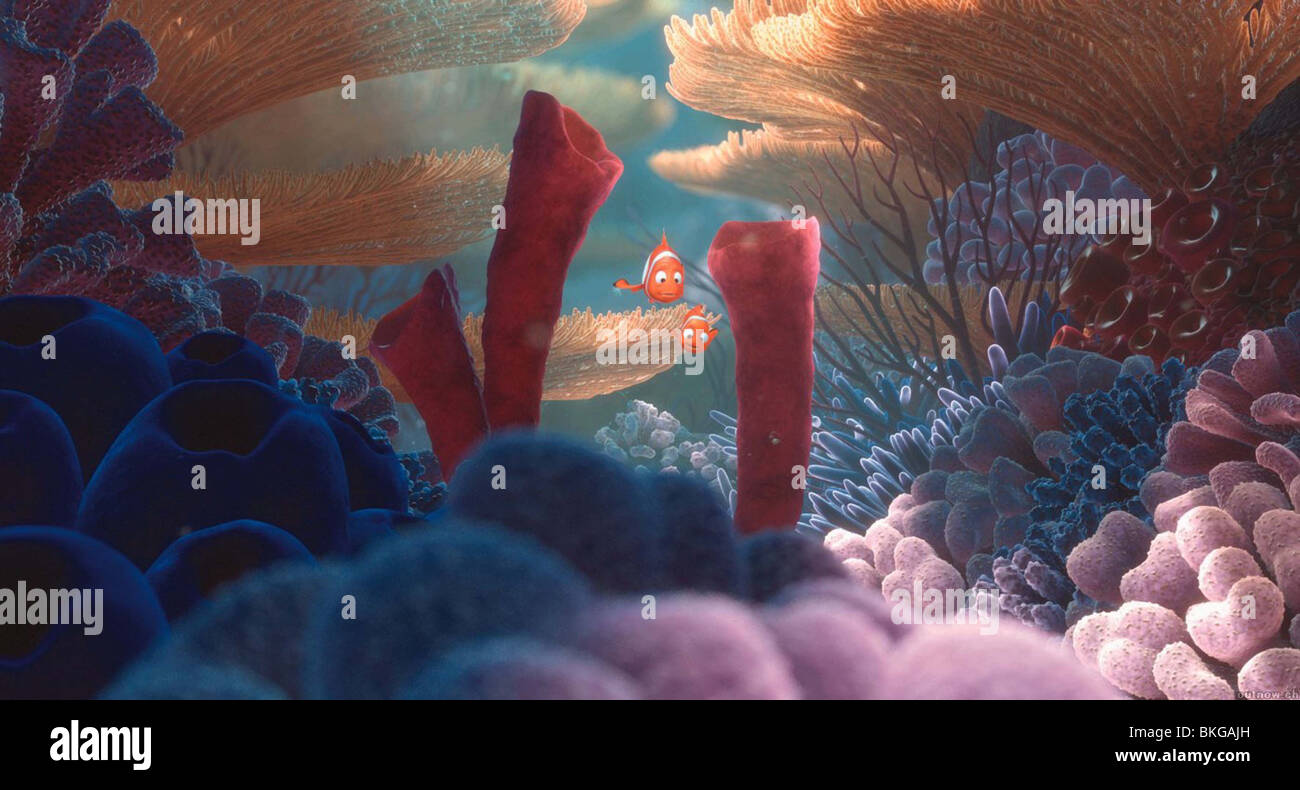 Le monde de Nemo (2003) LE CRÉDIT D'ANIMATION DISNEY FINN 001-07 Banque D'Images