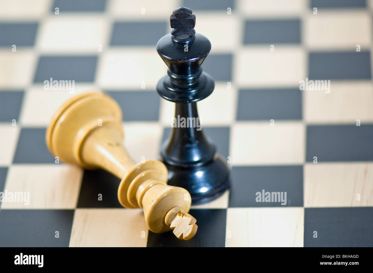 Les échecs. Victorieux roi noir Banque D'Images