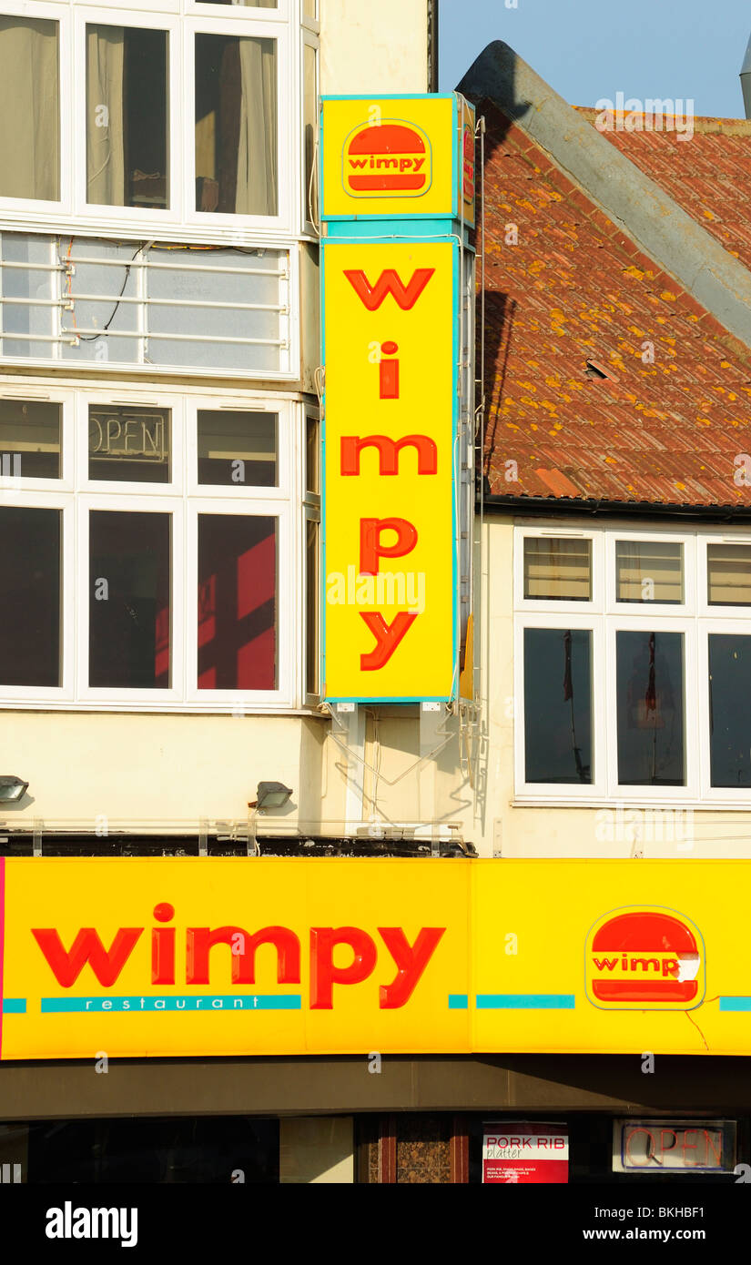 Wimpy Restaurant Sign sur High Street Banque D'Images