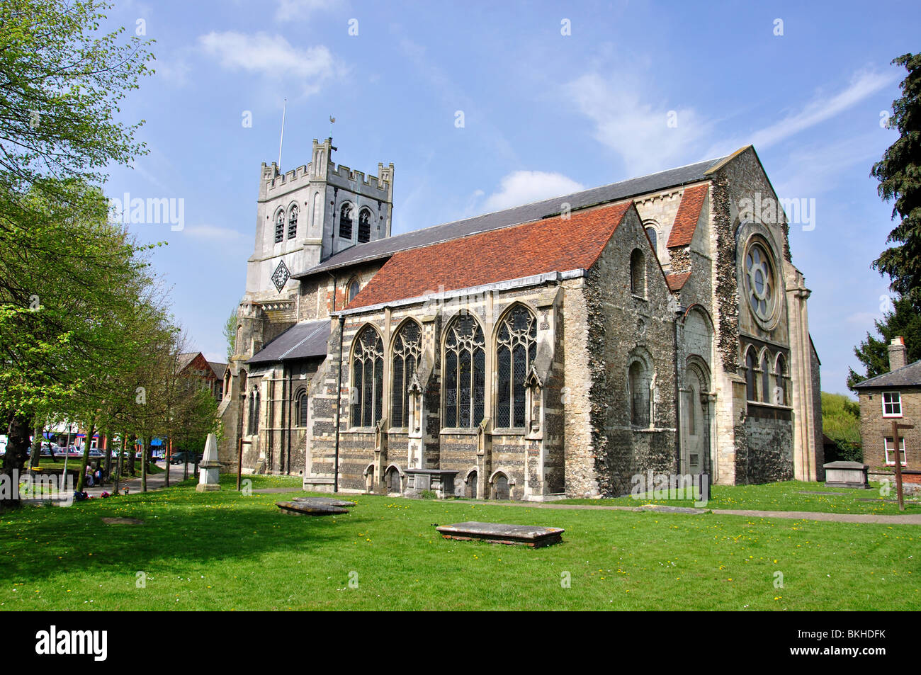 Église abbatiale, l'abbaye de Waltham, Essex, Angleterre, Royaume-Uni Banque D'Images