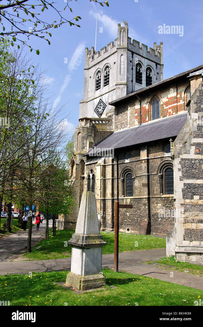 Église abbatiale, l'abbaye de Waltham, Essex, Angleterre, Royaume-Uni Banque D'Images