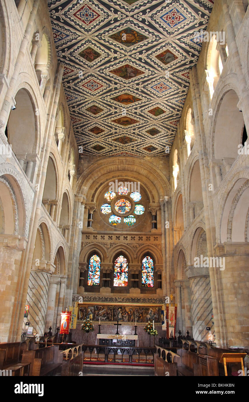 L'intérieur de l'église abbatiale, l'abbaye de Waltham, Essex, Angleterre, Royaume-Uni Banque D'Images