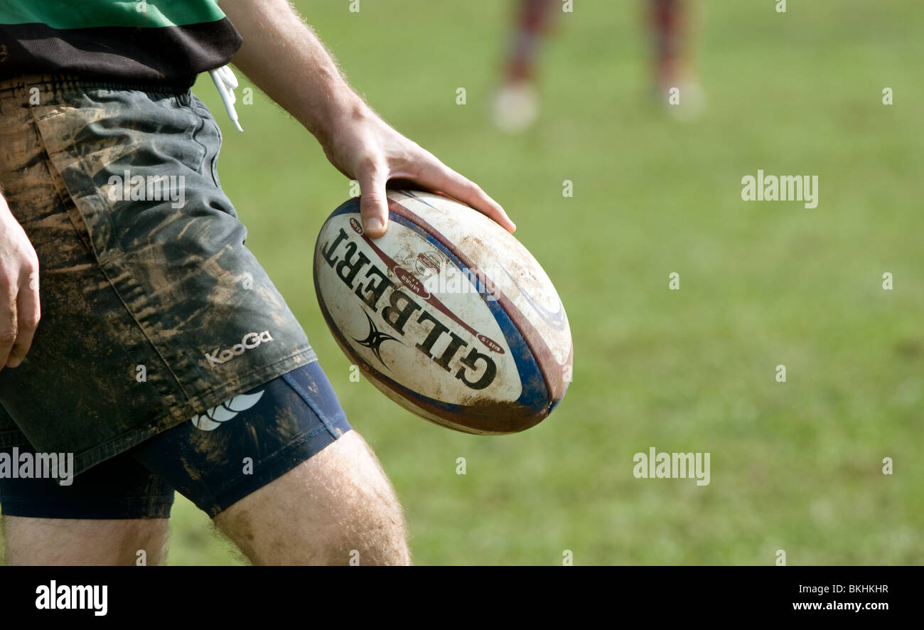 Rugby Club. Tenbury Wells v Claverdon dans les Midlands de l'Ouest (5) Sud ouest ligue. Banque D'Images