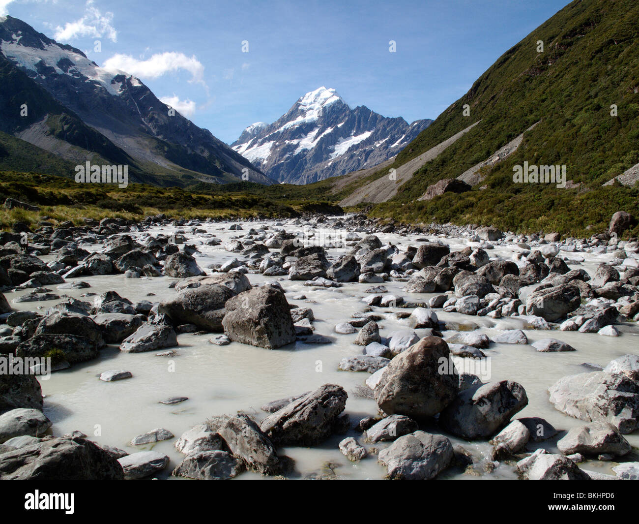 Aoraki Mount Cook dans l'Aoraki Mount Cook National Park, Canterbury, Nouvelle-Zélande Banque D'Images