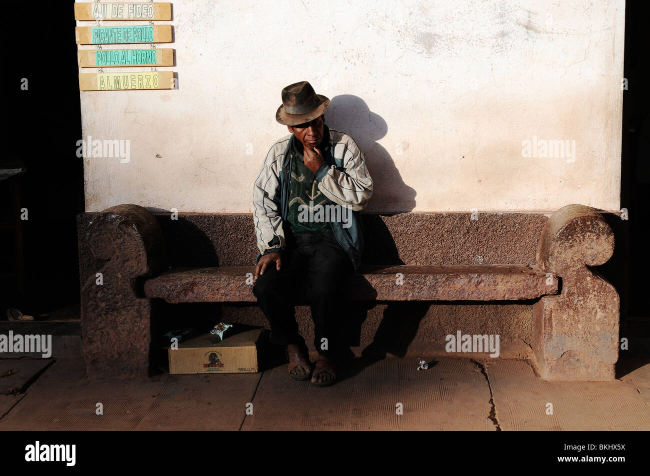 Scène de Macha -- une petite ville dans la hautes terres boliviennes. Banque D'Images