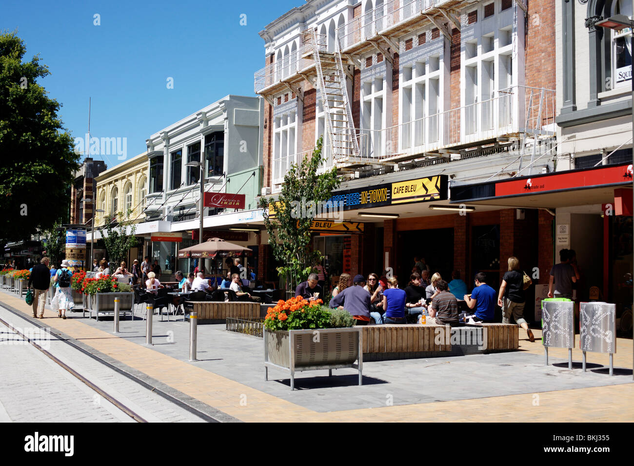 Une rue dans le centre de Christchurch, Canterbury, Nouvelle-Zélande Banque D'Images