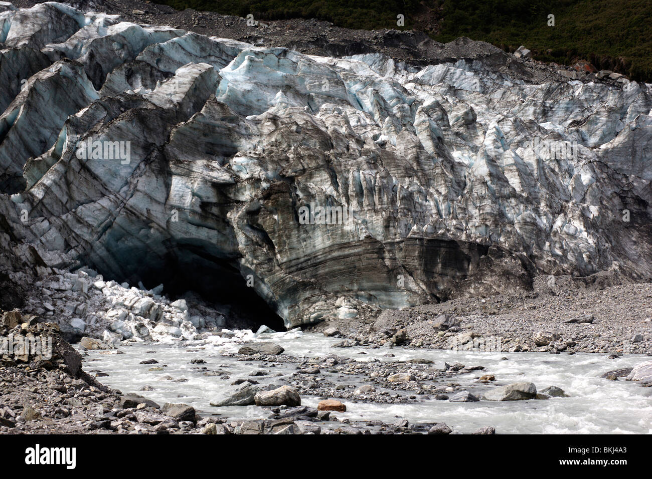 Le Fox Glacier dans le parc national de Westland Tai Poutini en Nouvelle Zélande Banque D'Images