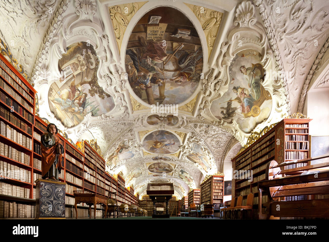 Bibliothèque de théologie de monastère de Strahov Prague, République Tchèque Banque D'Images
