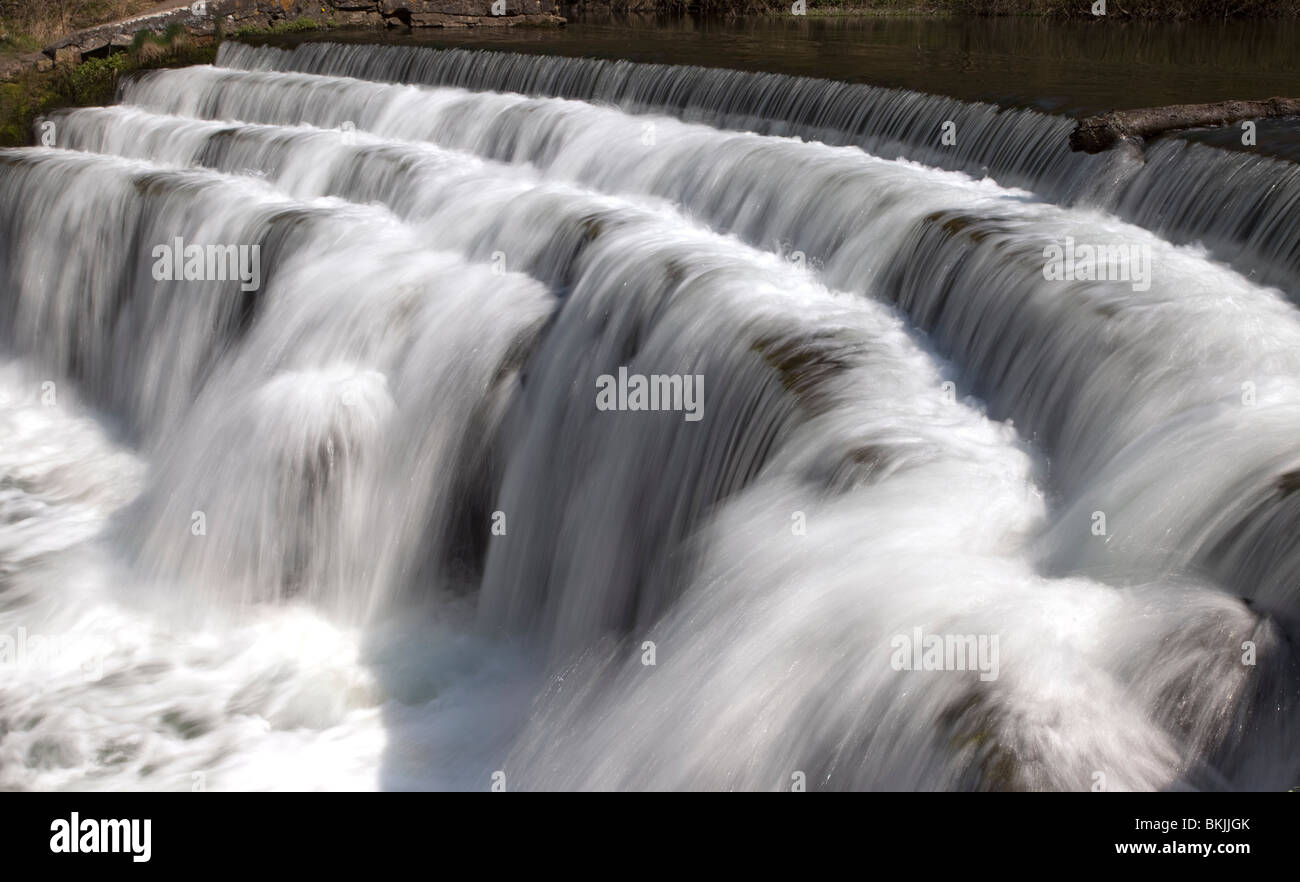 Dale Monsal Weir, parc national de Peak District, Derbyshire, Angleterre Banque D'Images