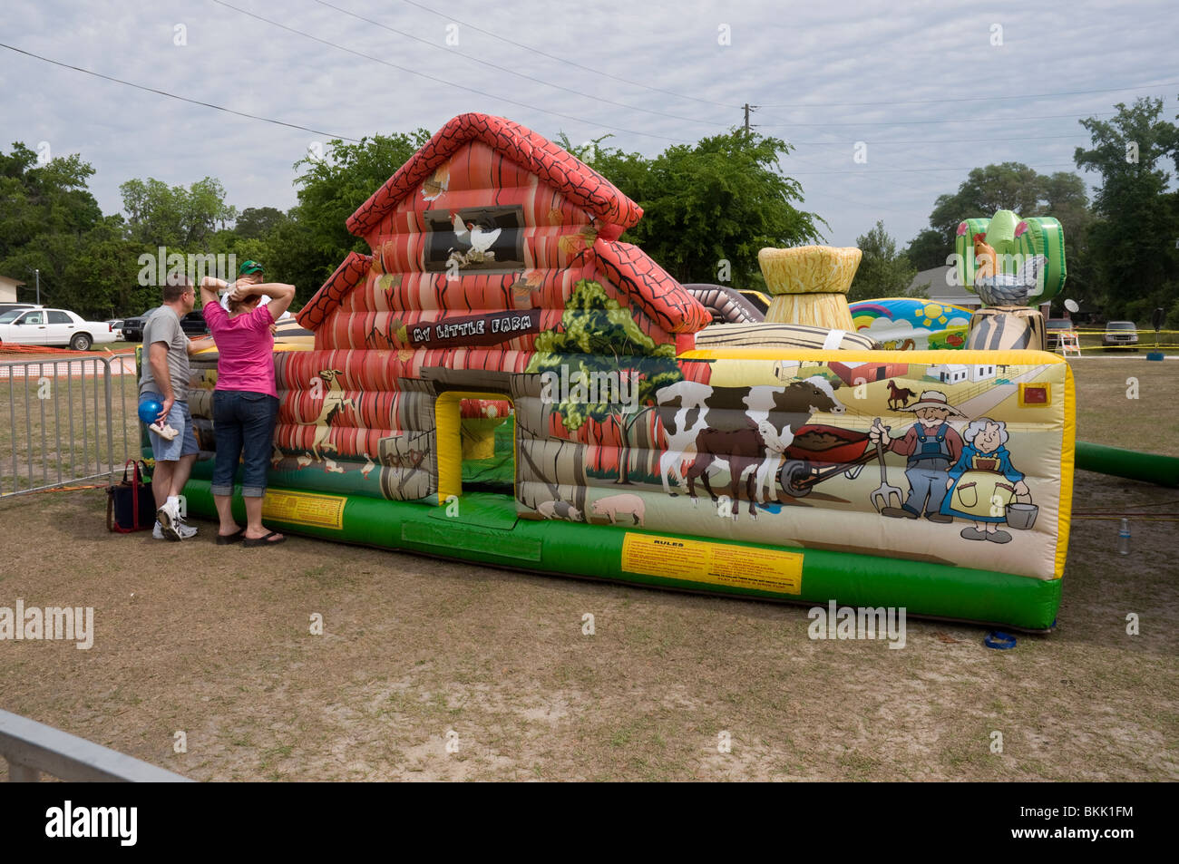 Pioneer Days High Springs Florida ferme gonflable dans une aire de jeux pour enfants Banque D'Images